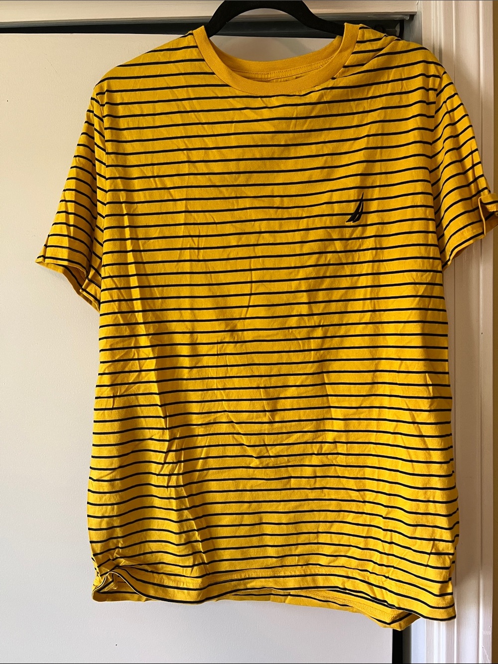 Nautica Men's Yellow Striped Short-Sleeve T-Shirt XL